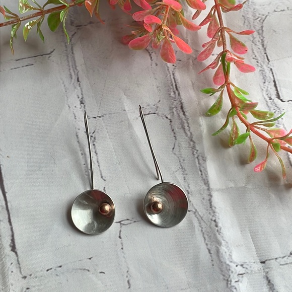 925 copper silver dangling earrings - Picture 3 of 10